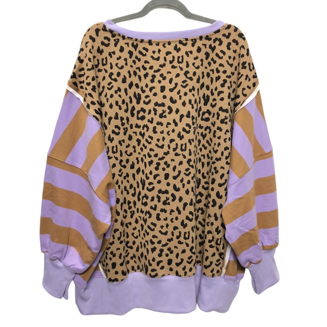 Sweater By Bibi In Purple & Tan, Size: Xl