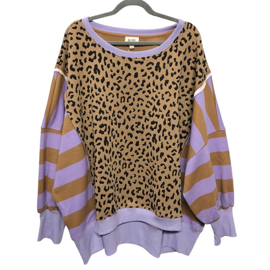 Sweater By Bibi In Purple & Tan, Size: Xl