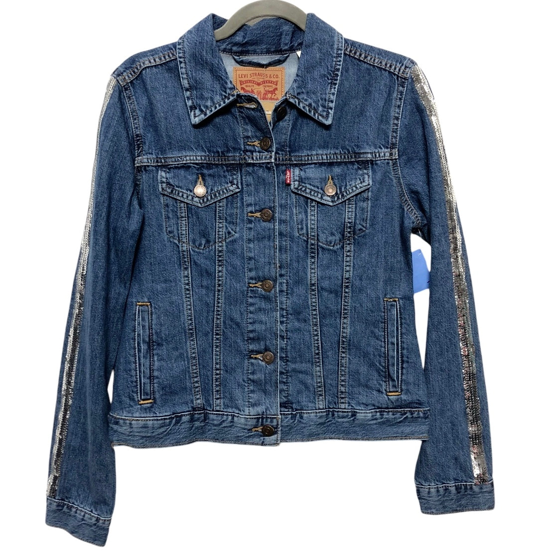 Jacket Denim By Levis In Blue Denim, Size: L