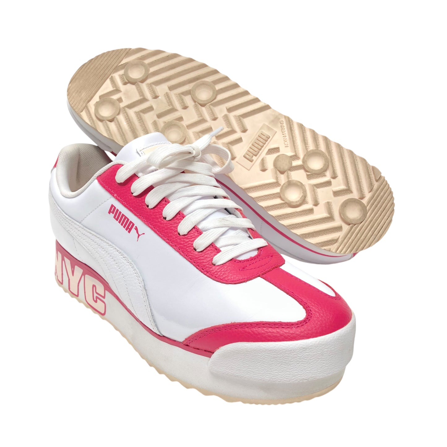 Shoes Sneakers Platform By Puma In Pink & White, Size: 10