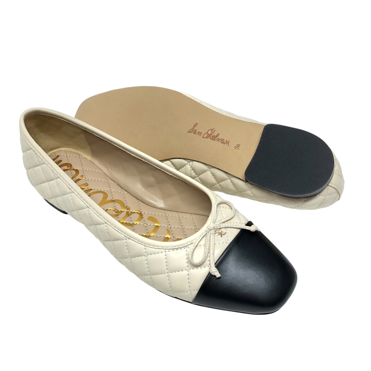 Shoes Flats By Sam Edelman In Black & Cream, Size: 7.5