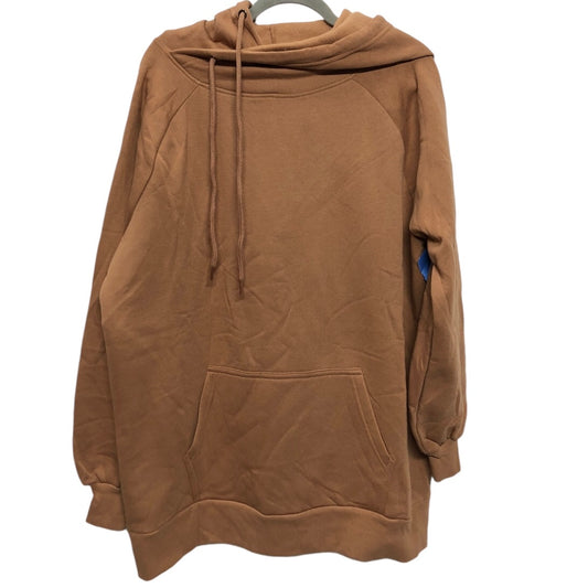 Sweatshirt Hoodie By Zenana Outfitters In Tan, Size: 1x