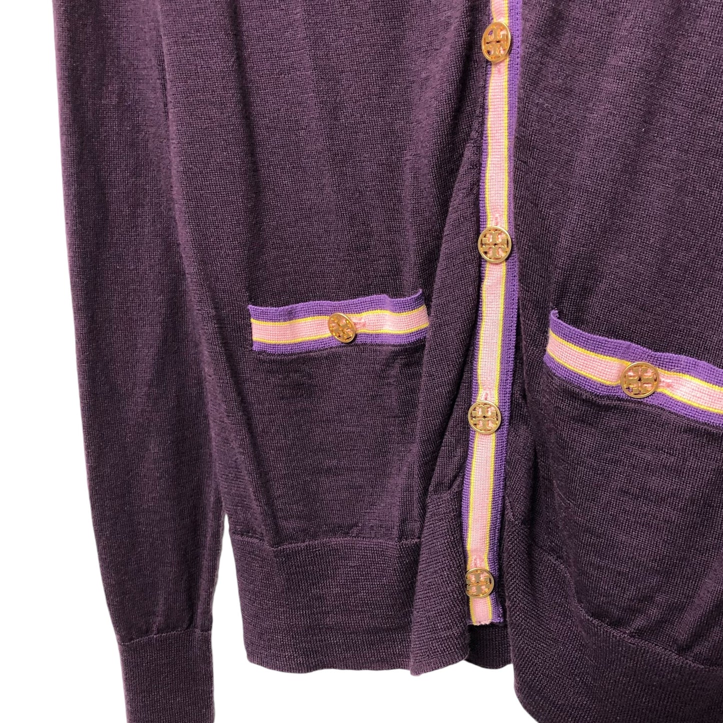 Cardigan Designer By Tory Burch In Purple, Size: S