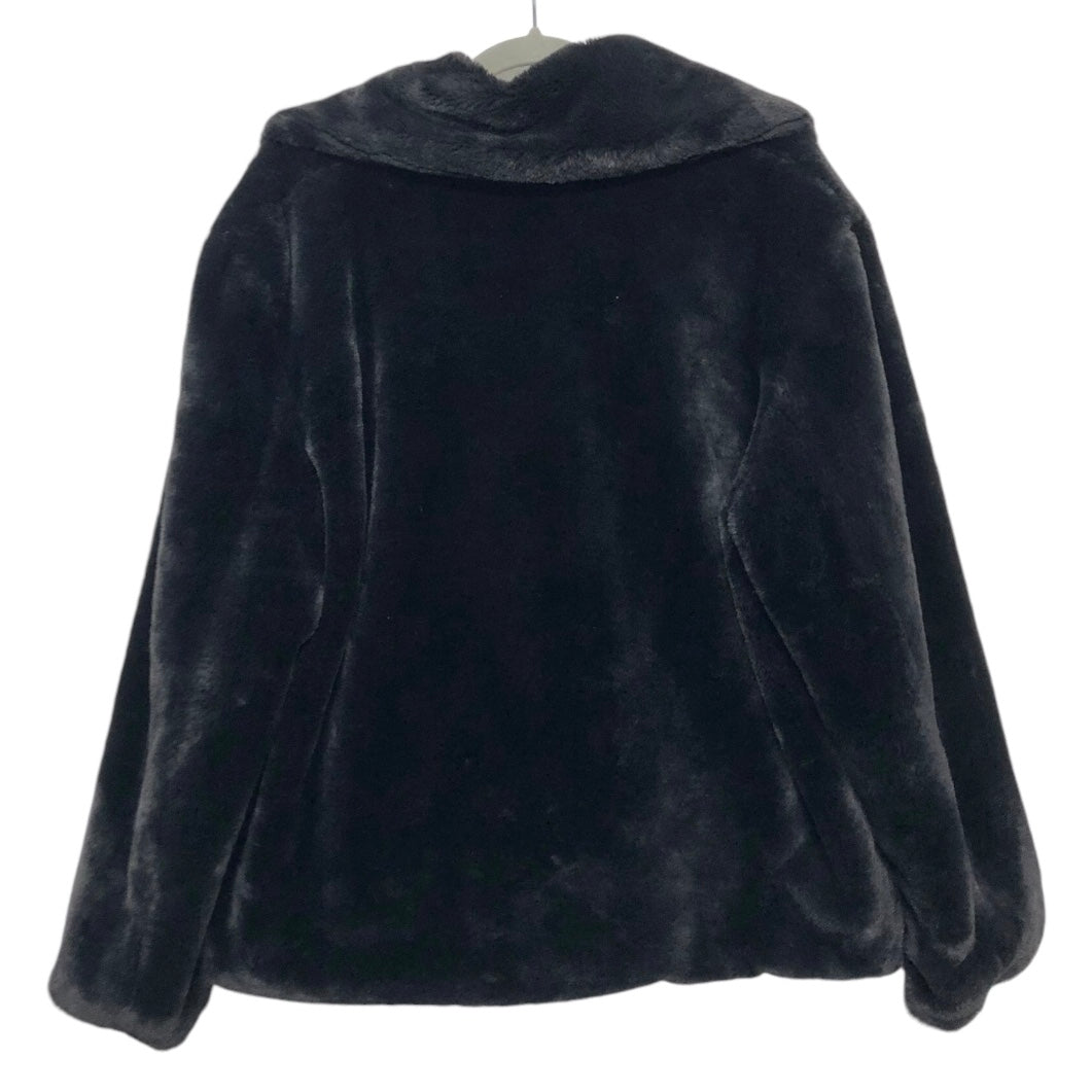 Coat Faux Fur & Sherpa By Nine West Apparel In Black, Size: Xl