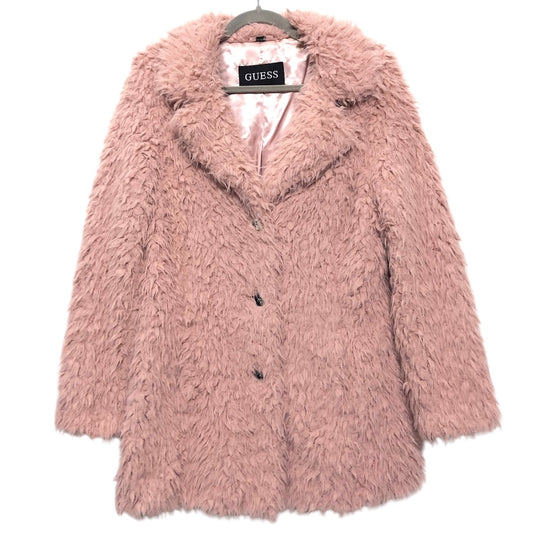 Jacket Faux Fur & Sherpa By Guess In Pink, Size: Xl