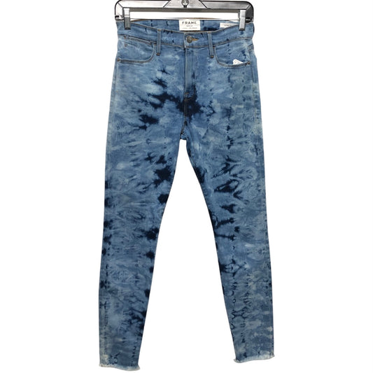 Jeans Skinny By Frame In Blue Denim, Size: 8