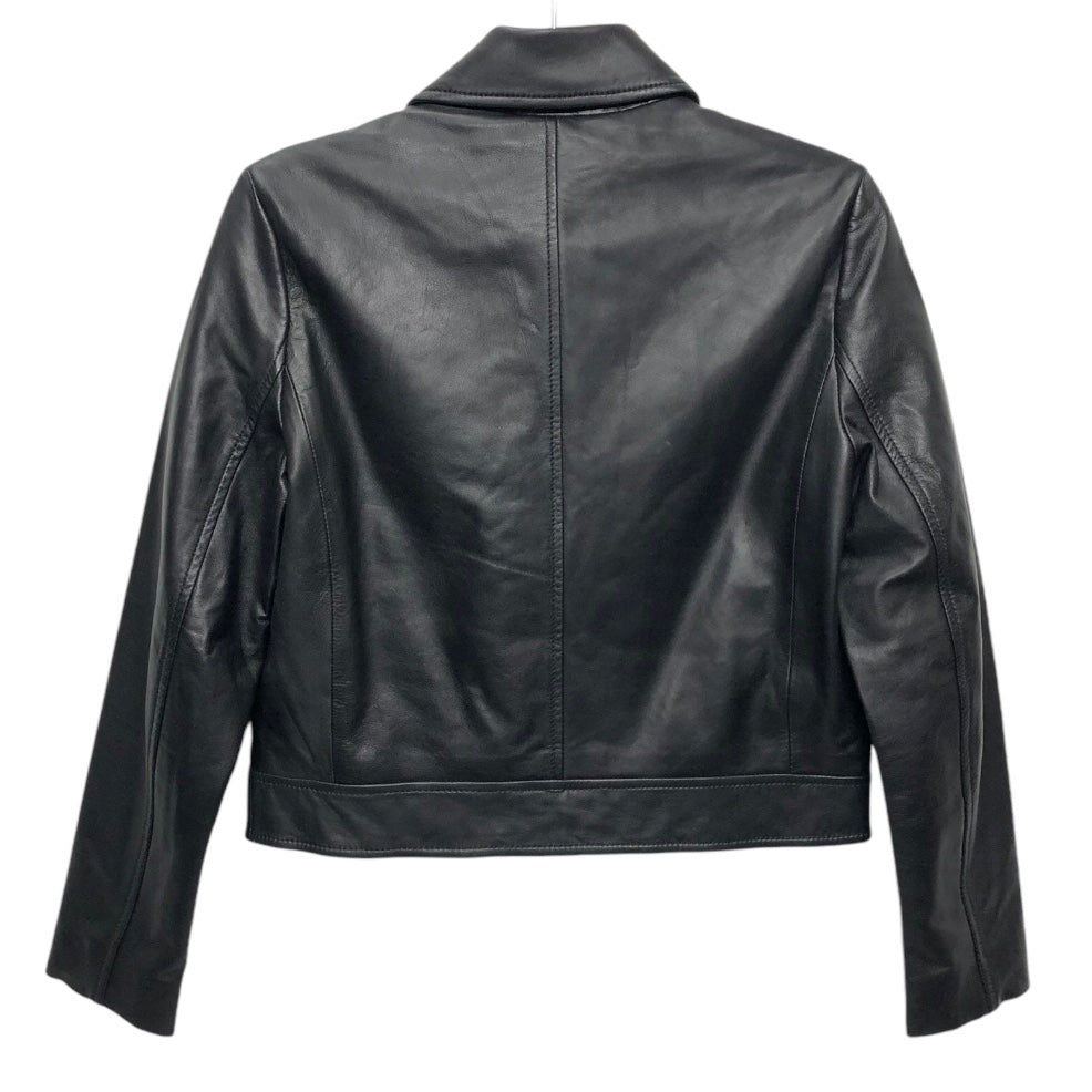 Jacket Moto Leather By Elie Tahari In Black, Size: Xs