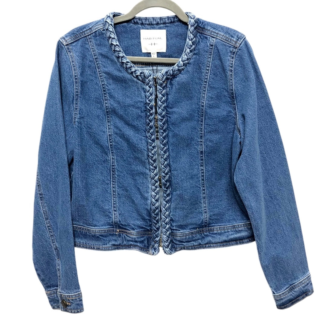 Jacket Denim By Habitual In Blue Denim, Size: L