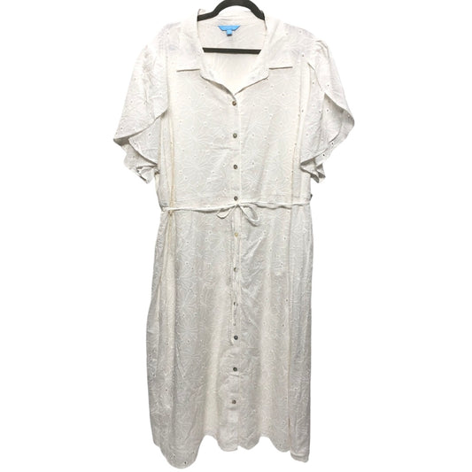 Dress Casual Midi By Draper James Rsvp In White, Size: 3x