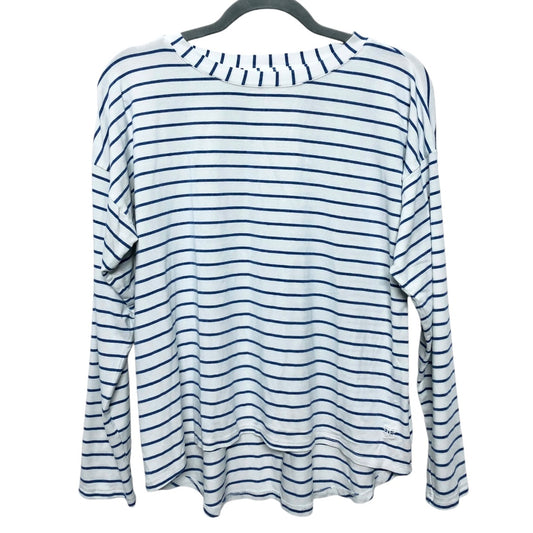 Top Long Sleeve Basic By Cmc In Blue & White, Size: L