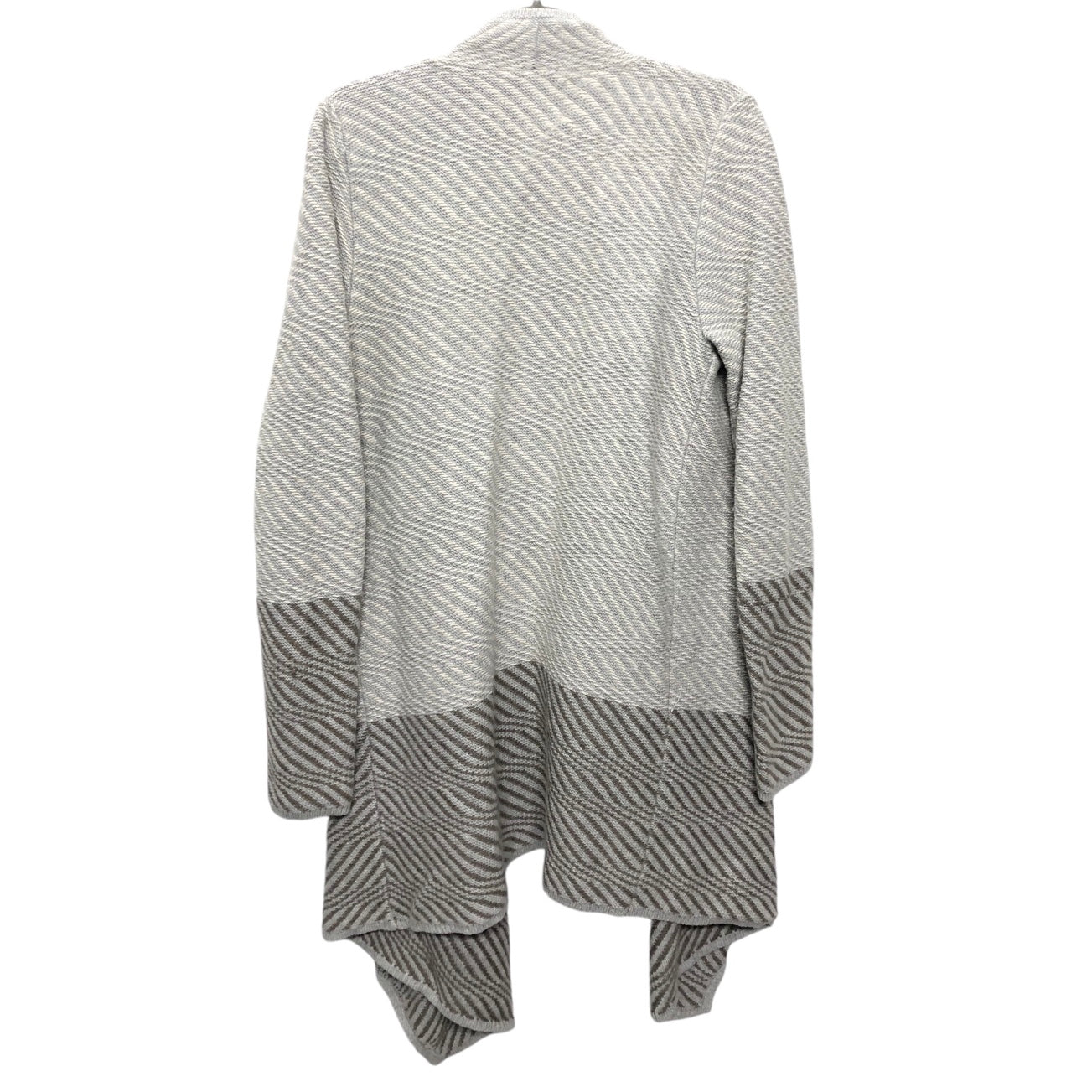 Sweater Cardigan By Lucky Brand In Cream & Grey, Size: L