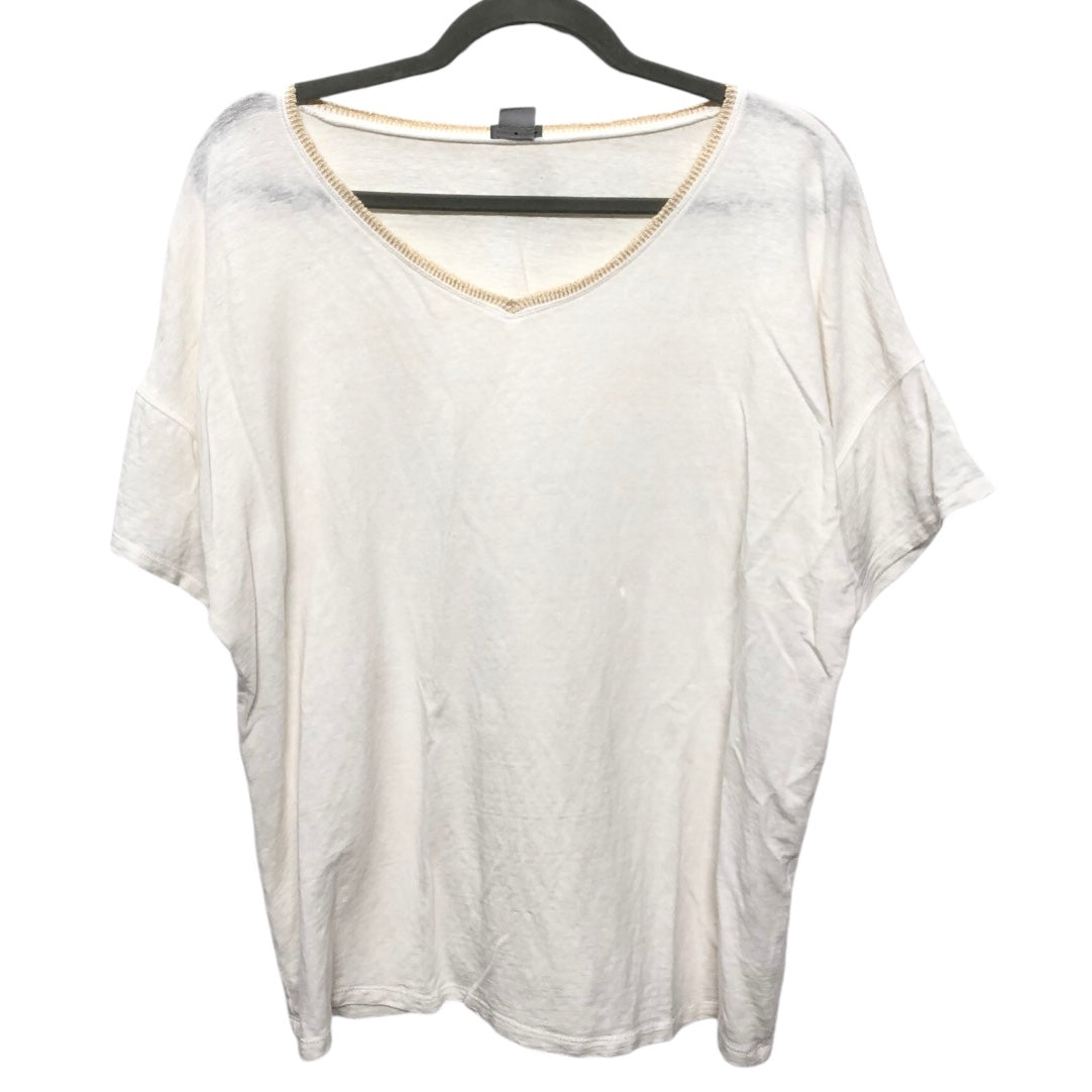 Top Short Sleeve By Chicos In White, Size: L