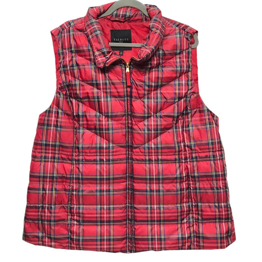 Vest Puffer & Quilted By Talbots In Plaid Pattern, Size: 2x