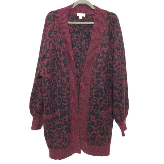 Sweater Cardigan By Belle By Kim Gravel In Maroon, Size: Xl