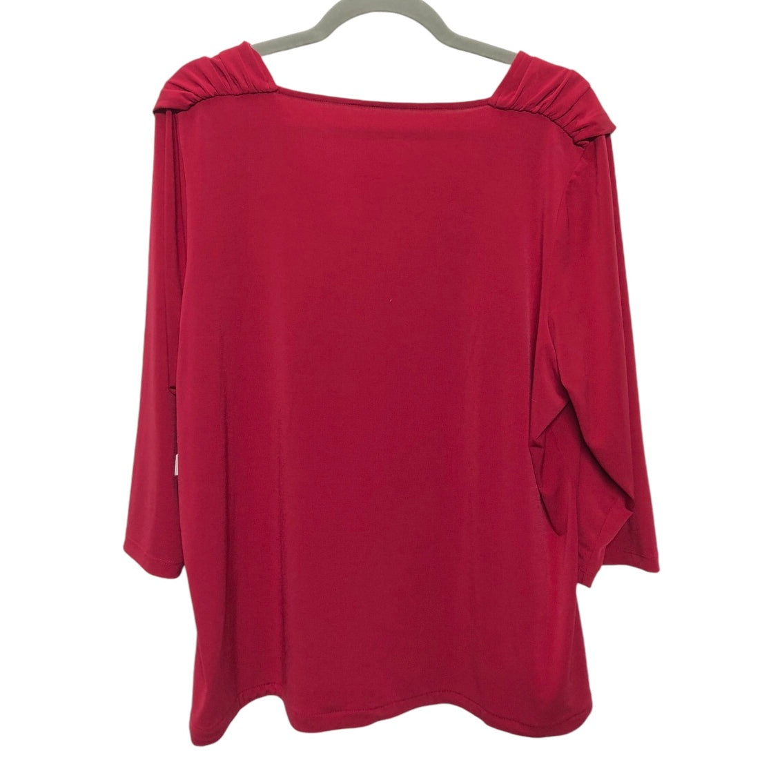 Top 3/4 Sleeve By Susan Graver In Red, Size: 1x