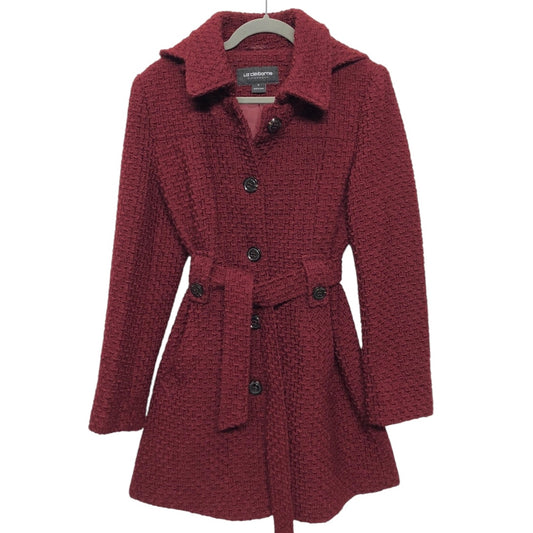 Coat Peacoat By Liz Claiborne In Red, Size: M