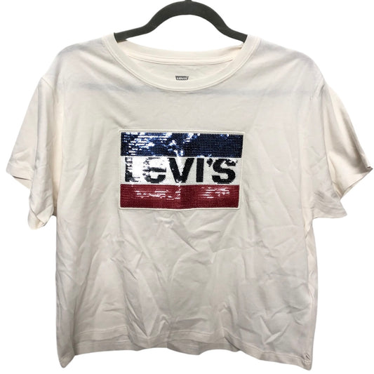 Top Short Sleeve Basic By Levis In White & Yellow, Size: Xs