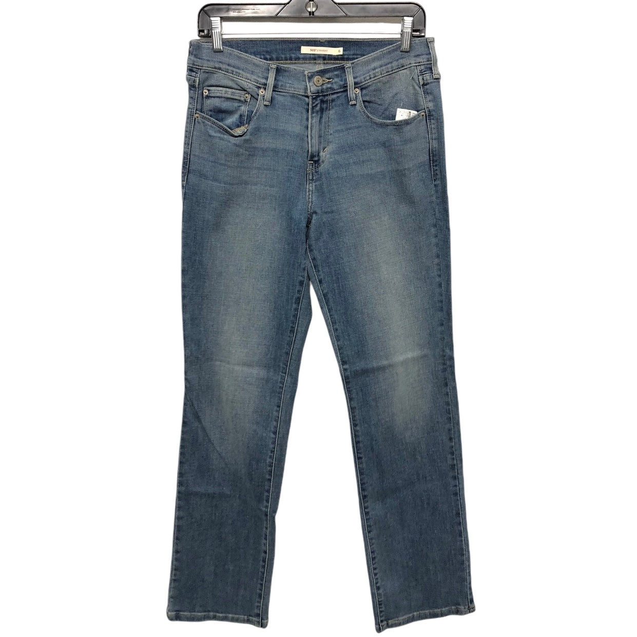 Jeans Straight By Levis In Blue Denim, Size: 6