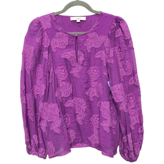 Top Long Sleeve By Loft In Purple, Size: Xs