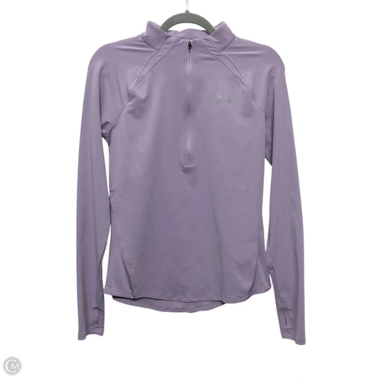 Athletic Top Long Sleeve Collar By Under Armour In Purple, Size: S