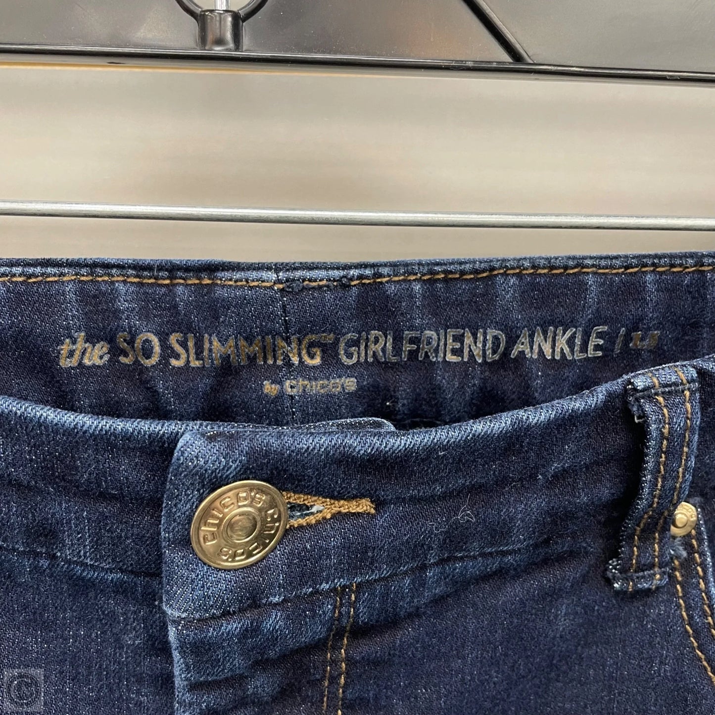 Jeans Boyfriend By Chicos In Blue Denim, Size: 12