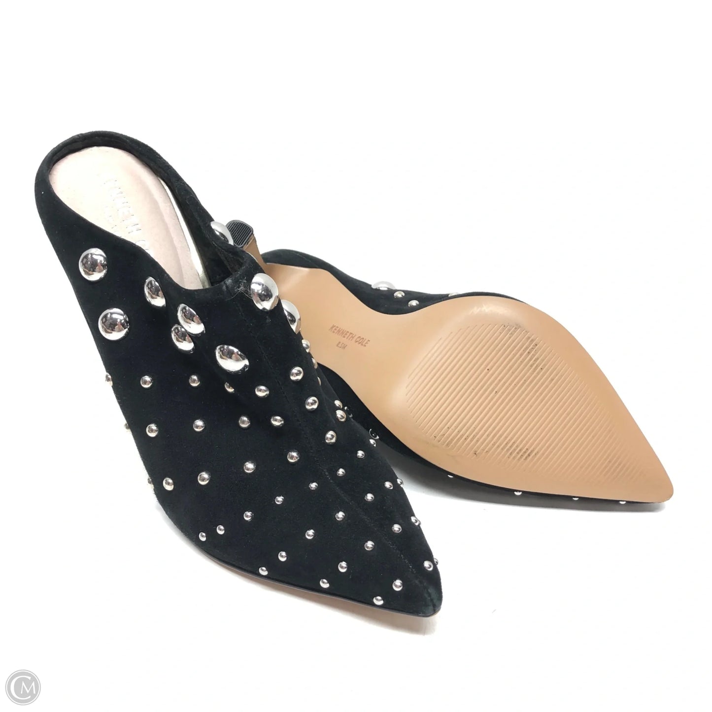 Shoes Heels Stiletto By Kenneth Cole In Black & Silver, Size: 8.5