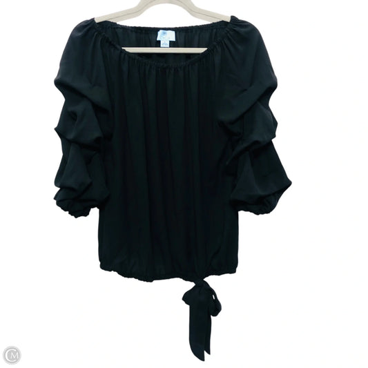 Blouse Long Sleeve By Cece In Black, Size: S