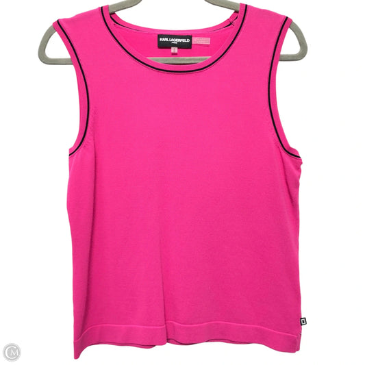Tank Top Designer By Karl Lagerfeld In Pink, Size: S