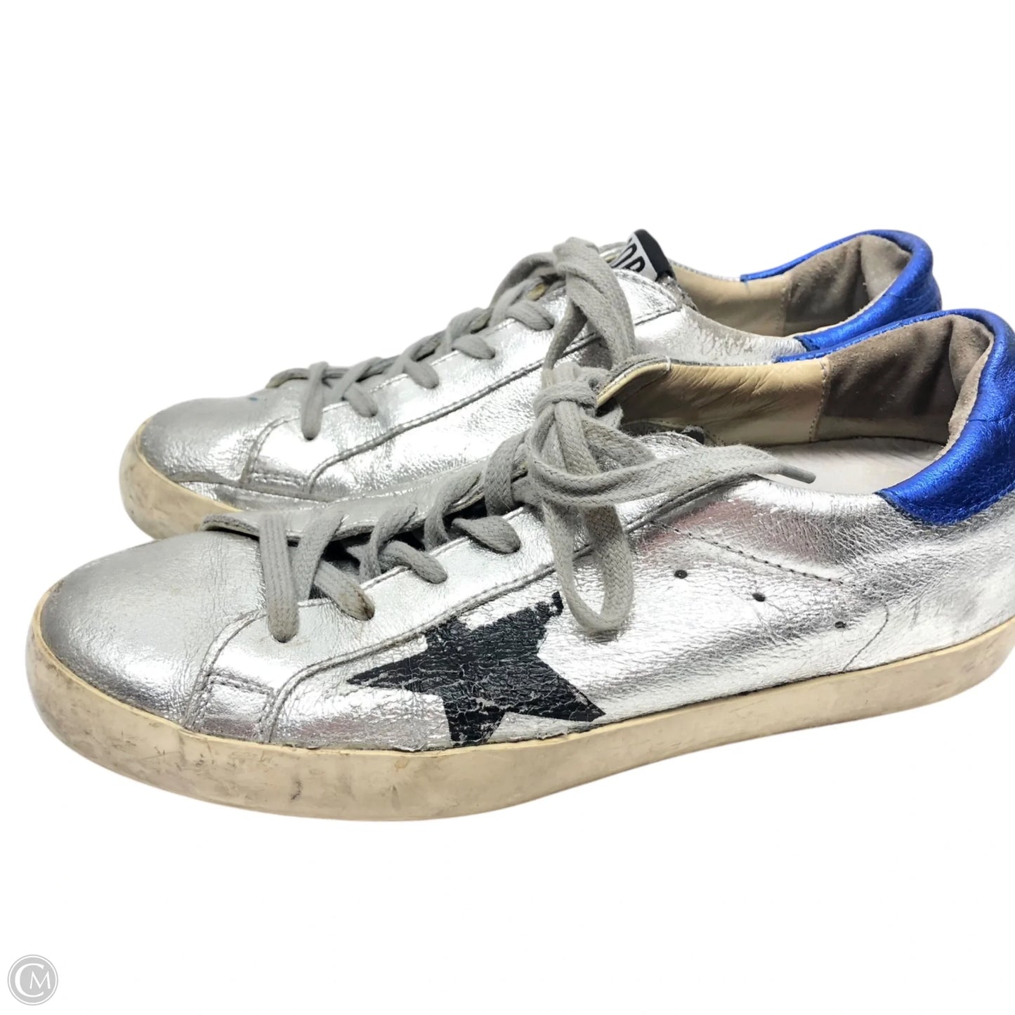 Shoes Luxury Designer By Golden Goose In Silver, Size: 8.5