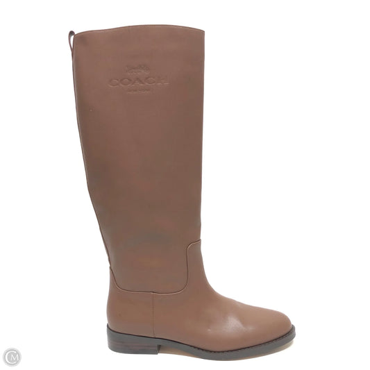 Boots Designer By Coach In Brown, Size: 8.5