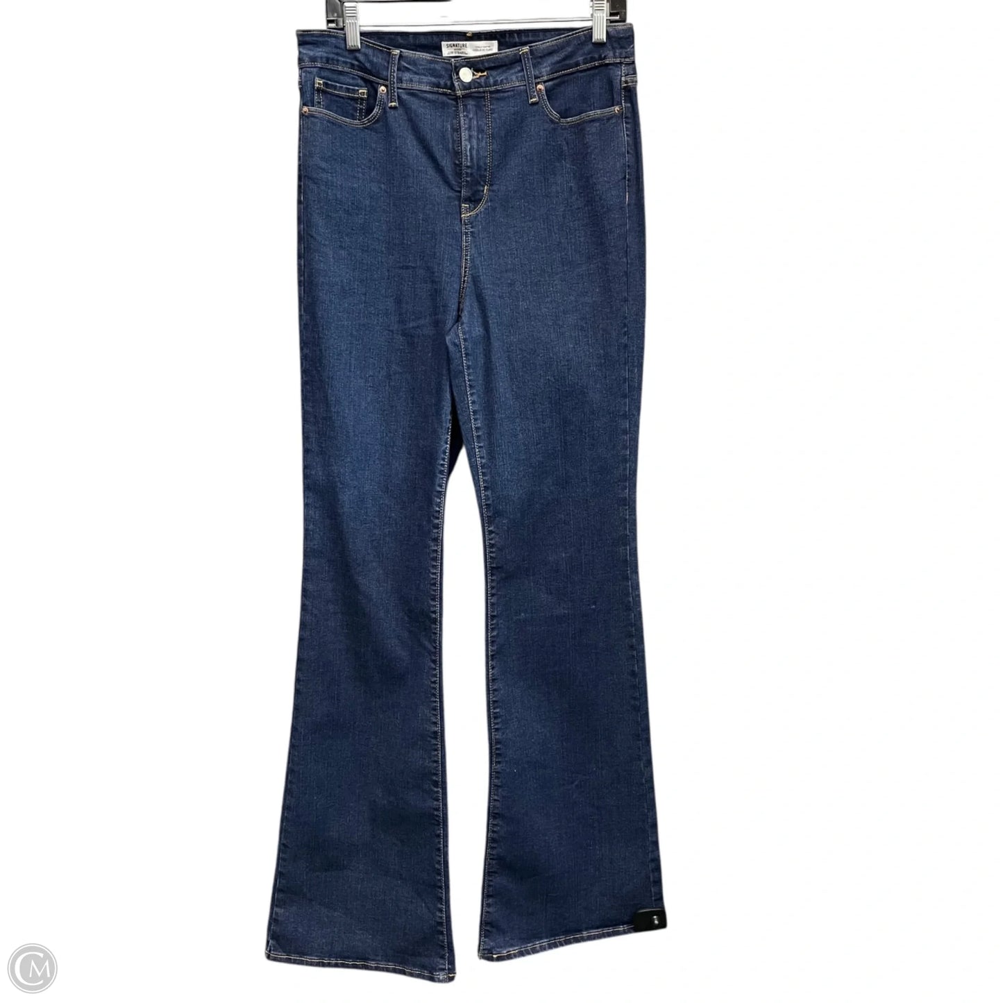 Jeans Flared By Levis Signature In Blue Denim, Size: 8l