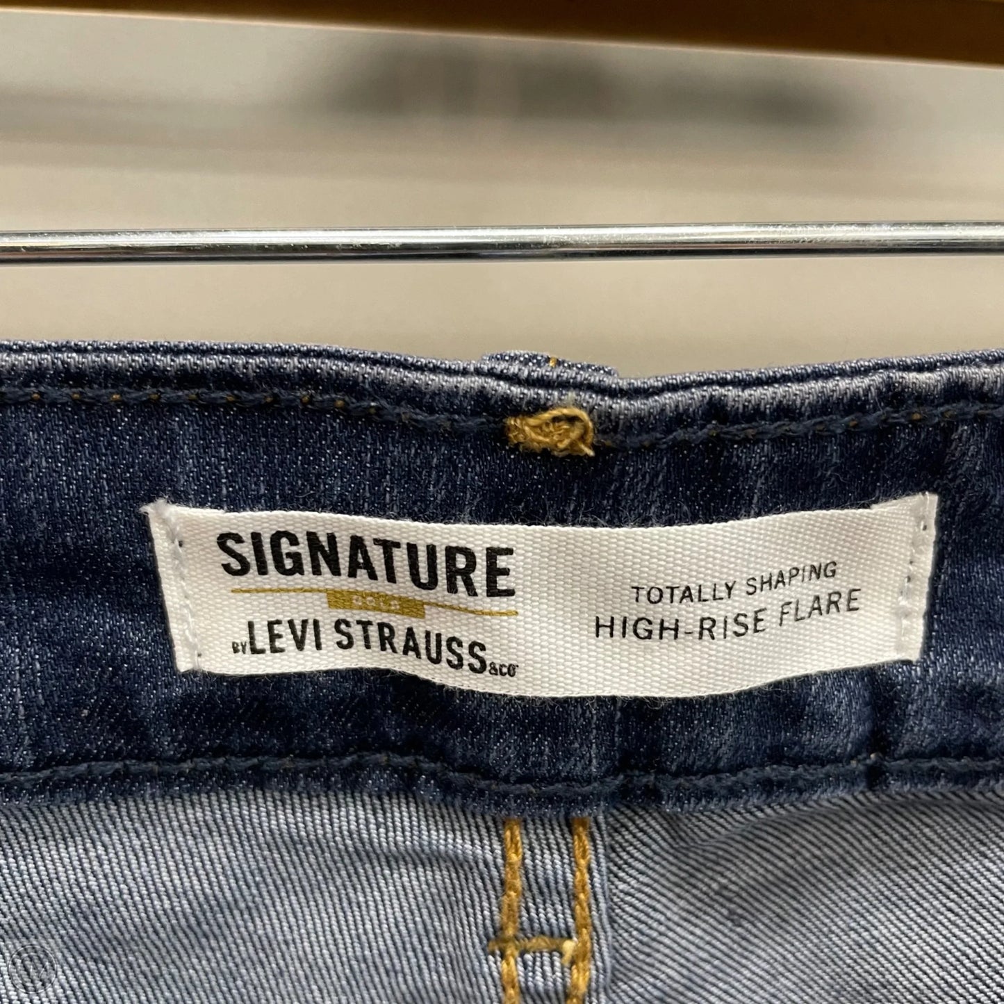 Jeans Flared By Levis Signature In Blue Denim, Size: 8l