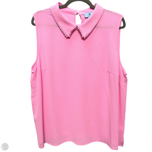 Blouse Sleeveless By Cece In Pink, Size: 2x