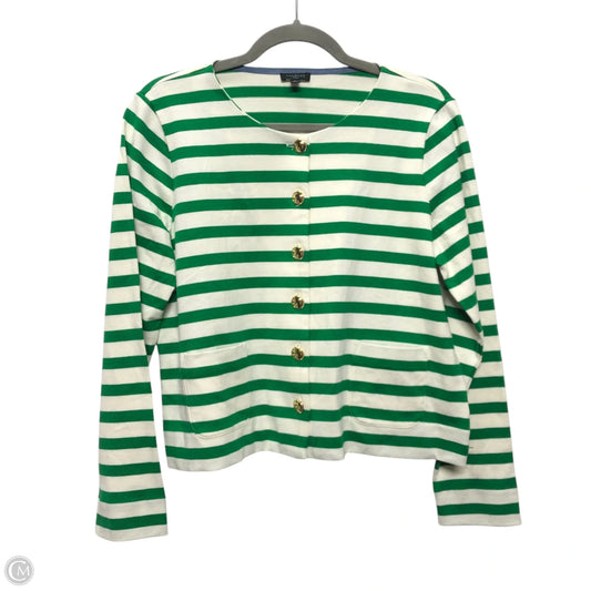 Cardigan By Talbots In Cream & Green, Size: Mp