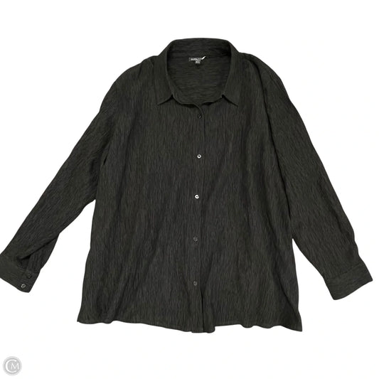 Top Long Sleeve By Eileen Fisher In Black, Size: 1x