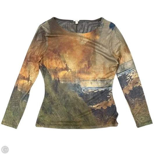Top Long Sleeve By Reba In Brown & Green, Size: S