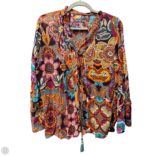 Blouse Long Sleeve By Cmc In Multi-colored, Size: S