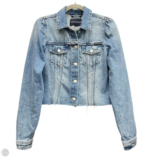 Jacket Denim By Calvin Klein In Blue Denim, Size: M