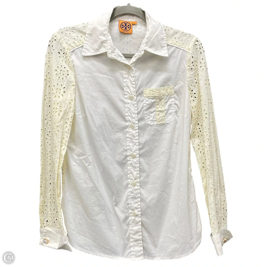 Top Long Sleeve Designer By Tory Burch In Cream, Size: 4
