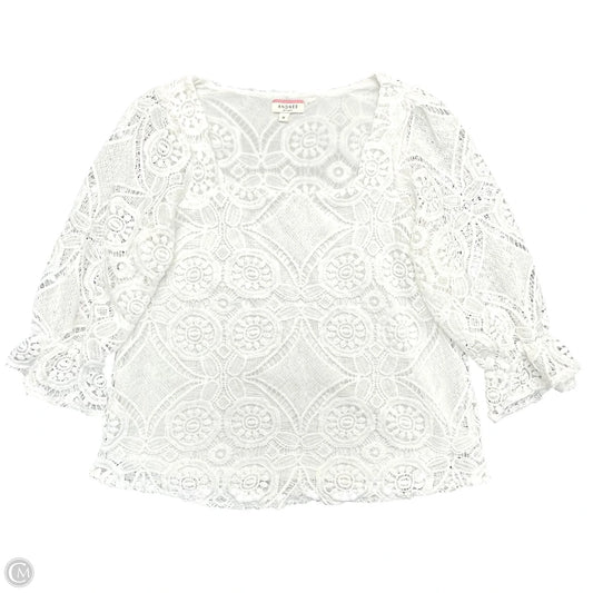 Blouse 3/4 Sleeve By Andree By Unit In White, Size: M