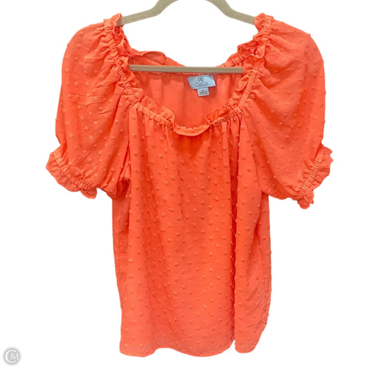 Blouse Short Sleeve By Cece In Orange, Size: S