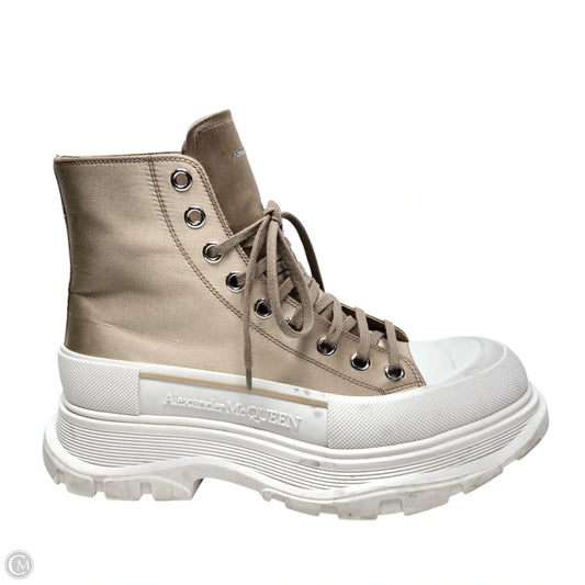 Shoes Luxury Designer By Alexander Mcqueen In Brown & White, Size: 10.5