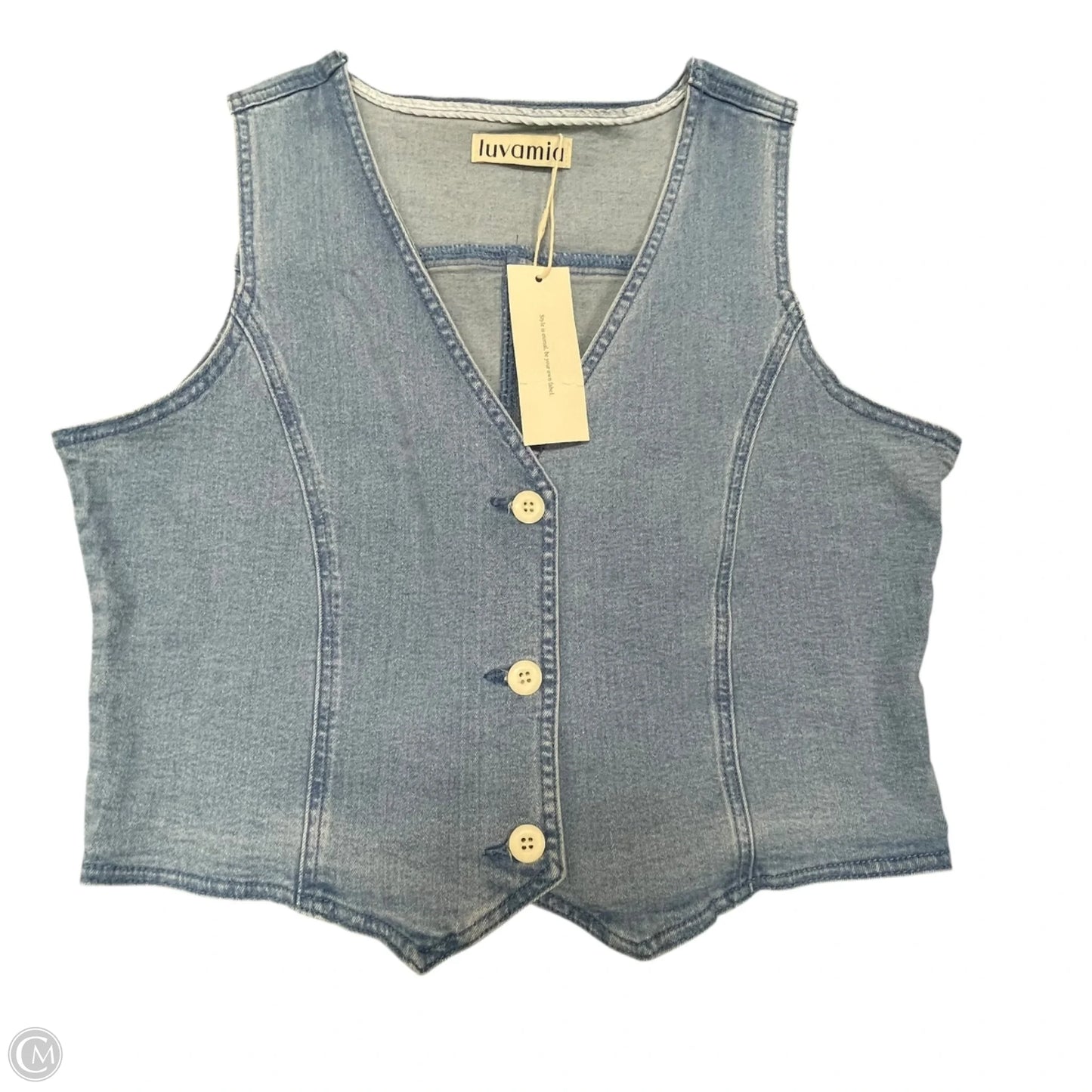 Vest Other By Clothes Mentor In Blue Denim, Size: M