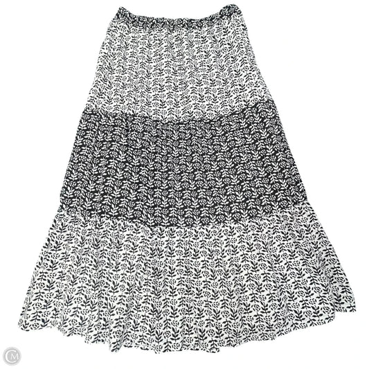 Skirt Maxi By Loft In Black & White, Size: L