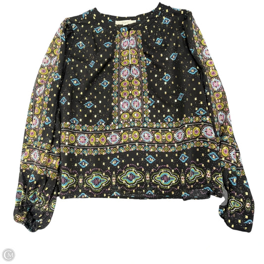 Blouse Long Sleeve By Loft In Multi-colored, Size: L