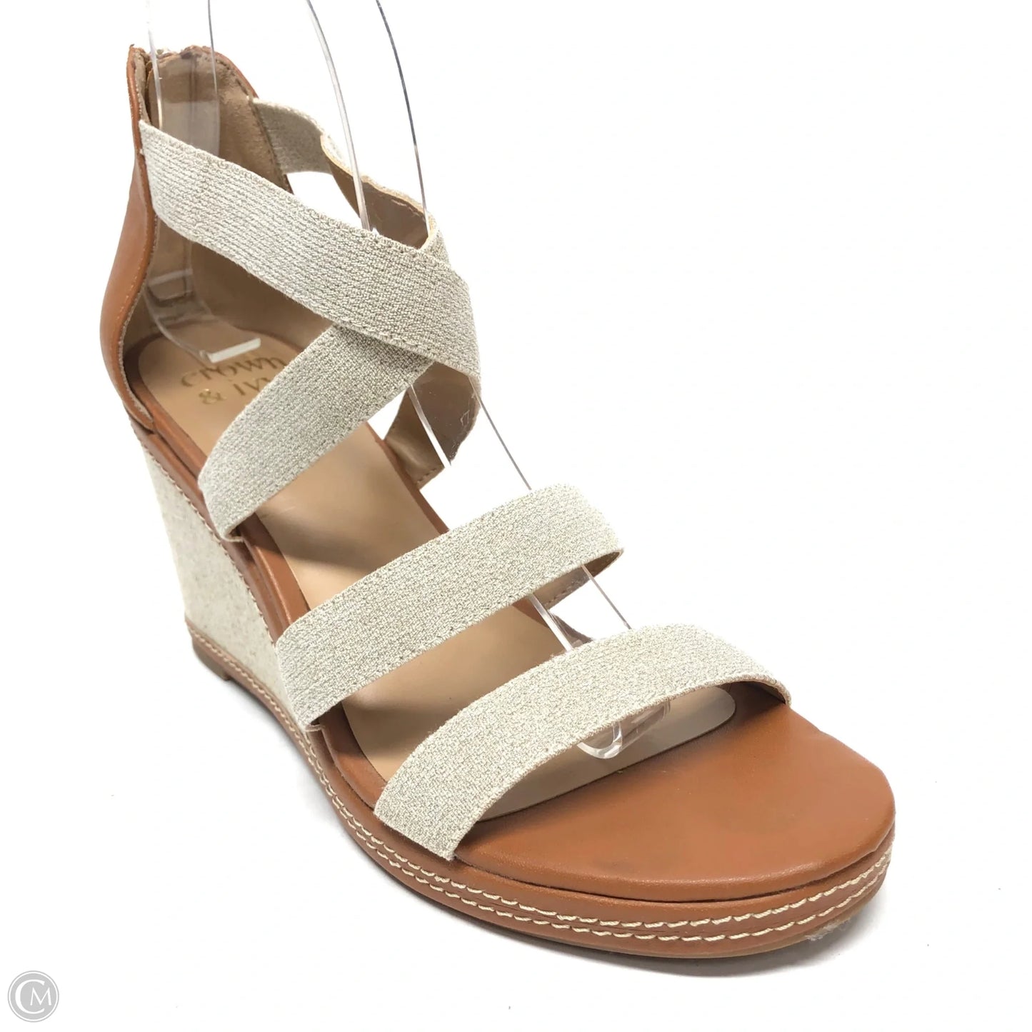 Shoes Heels Wedge By Crown And Ivy In Taupe, Size: 8.5