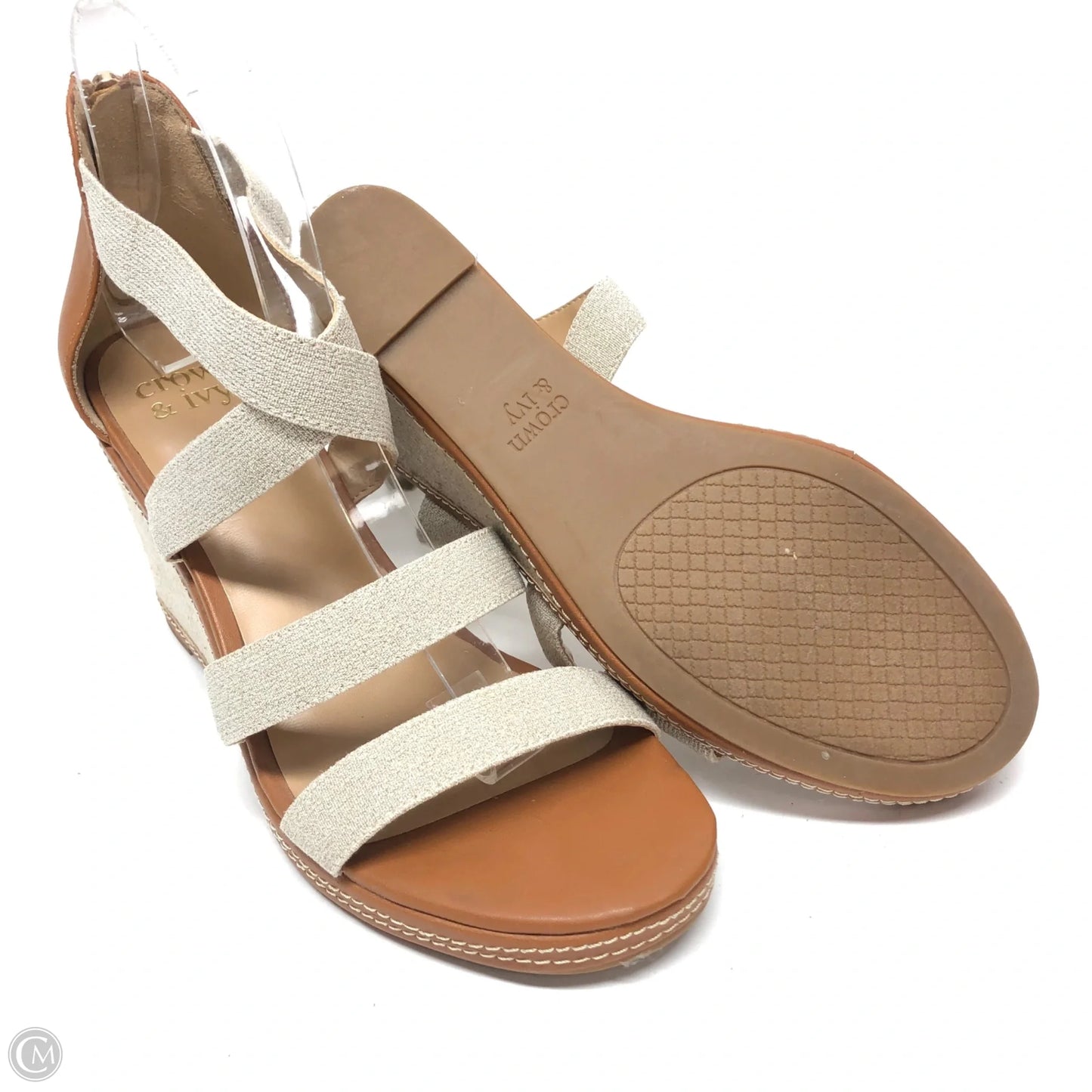 Shoes Heels Wedge By Crown And Ivy In Taupe, Size: 8.5