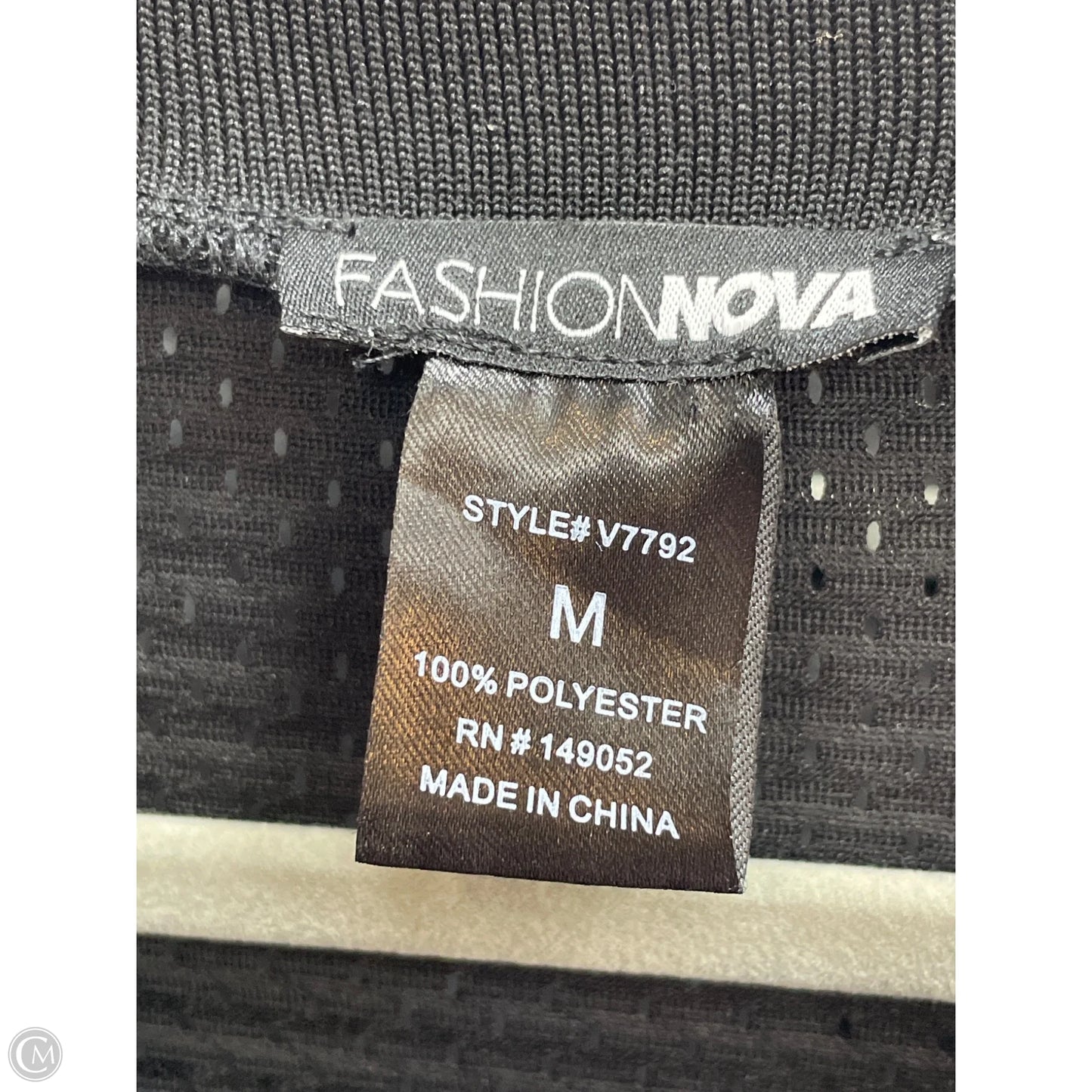Top Short Sleeve By Fashion Nova In Black & Silver, Size: M