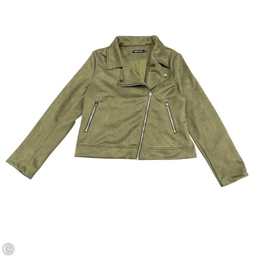 Jacket Moto By Clothes Mentor In Green, Size: Xl