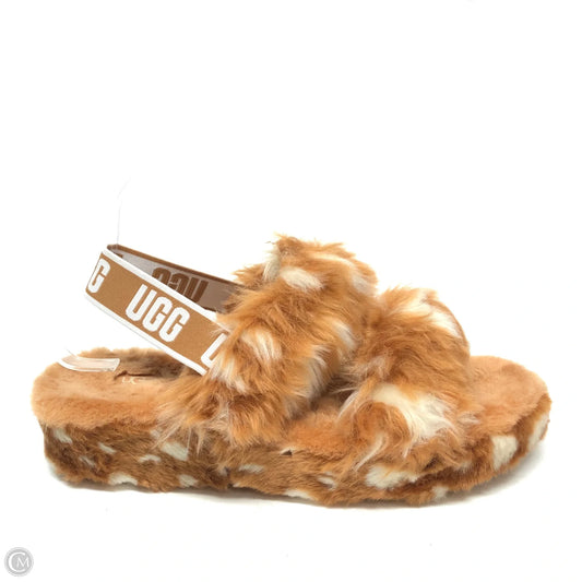 Slippers Designer By Ugg In Tan & White